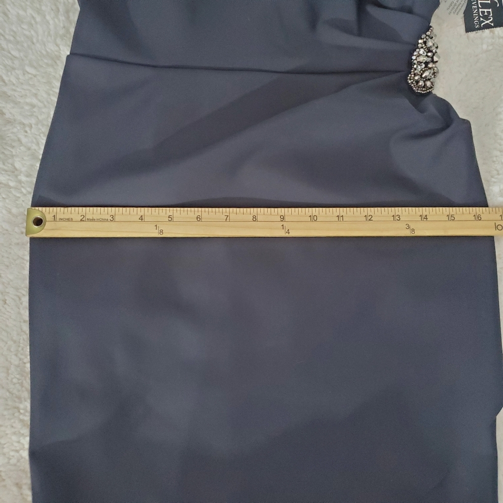 Alex Evenings Faux Wrap Fitted Dress with Jewel Accent - Picture 8 of 10